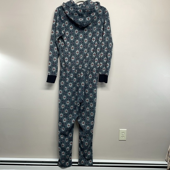 Kensie One Piece Microfleece Hooded Onesie Lounge Pajamas M - Picture 4 of 16